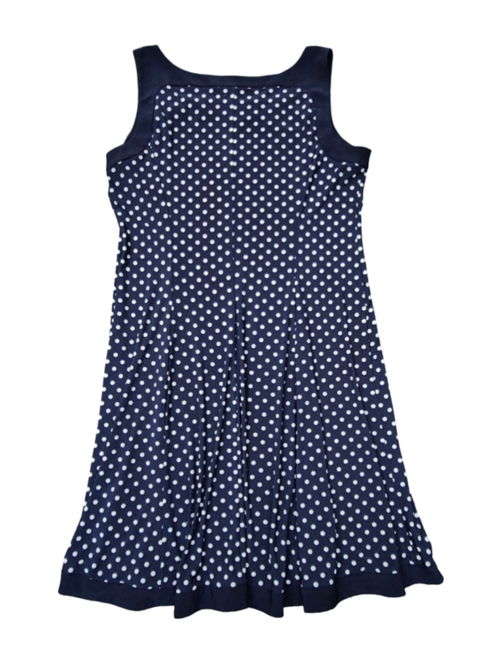 Women's Chaps Polka Dot Sleeveless Dress Navy White Size XL - Picture 2 of 8